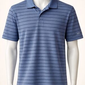 Izod Men's Striped Slate Blue Polo
